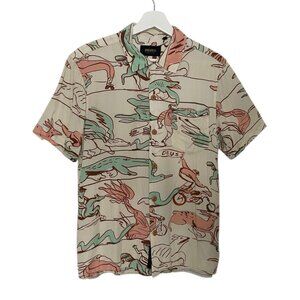 Deus Ex Machina Casual Button-Down Men’s Multi-Color Medium Viscose Short Sleeve
